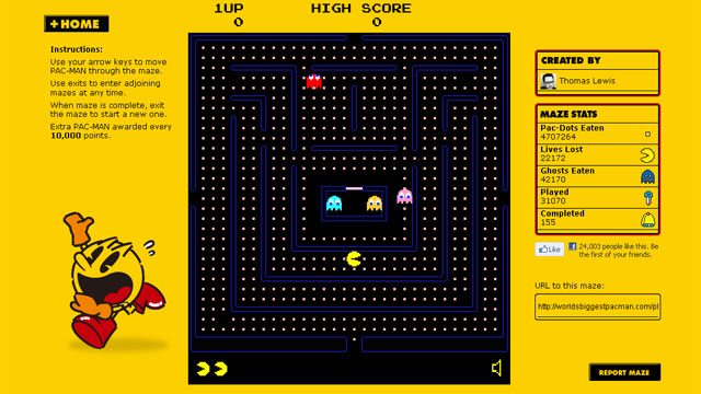 PHOTO: The website The Worlds Biggest Pac-Man turns the classic arcade game into a massive online diversion.