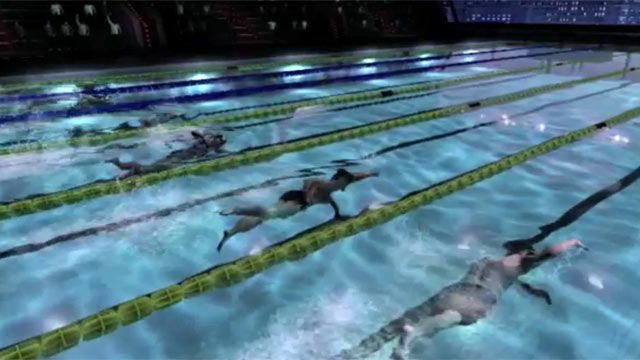 PHOTO: A screen grab from the Michael Phelps swimming game for Xbox.