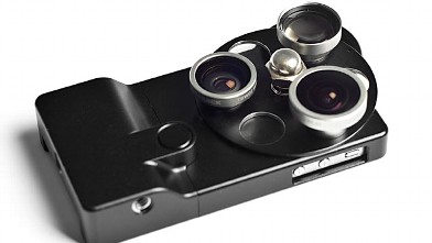 PHOTO: The PhotoJojo Lense Dial case has three lenses for the iPhone.
