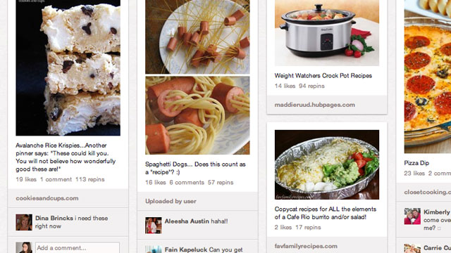 PHOTO: Links to a few delicious recipes on a Pinterest board.