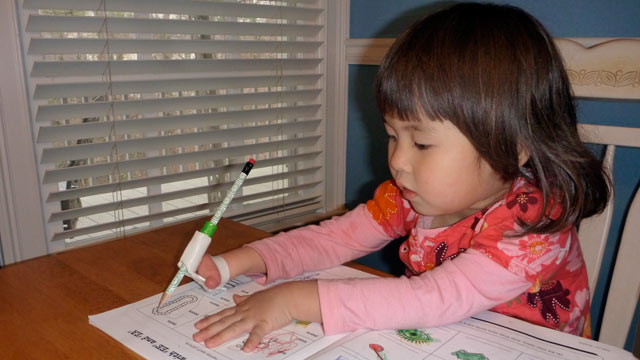 PHOTO: Girl Scouts in Ames, Iowa won the top prize in a global innovation competition, and a provisional patent, for building this prosthetic hand device for 3-year-old Danielle Fairchild in Duluth, GA.