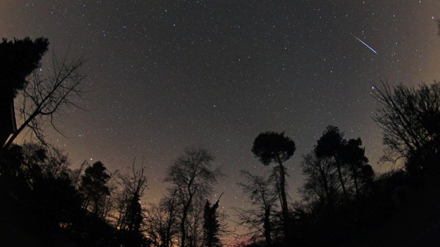 PHOTO: The Quadrantid meteor shower as captured by a photographer in Suffolk, England, is shown.