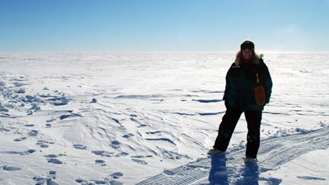 PHOTO: Renee-Nicole Douceur in Antarctica before she suffered an apparent stroke at the Amundsen-Scott South Pole Station in August.
