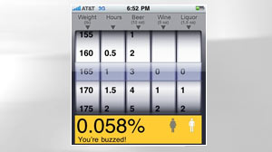 Photo: R U Buzzed? An iPhone App Will Tell You: Fee iPhone Application Calculates Blood Alcohol Level and Helps Call a Cab