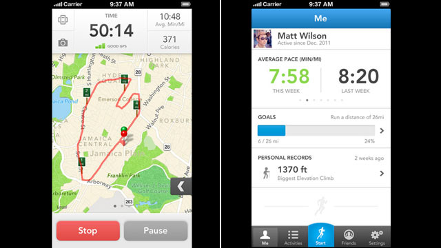 PHOTO: Runkeeper's app lets you track runs, bike rides and walks with GPS.