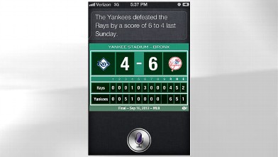 PHOTO: In iOS 6 Siri knows more about sports and movies.