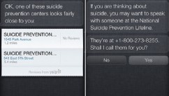 PHOTO: Siri now provides access to suicide prevention sources.