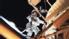 Skylab 3 astronaut Owen Garriott space-walks near the Apollo Telescope Mount on the space station in 1973. The NASA-operated Skylab, launched May 14, 1973, was a first for the United States.