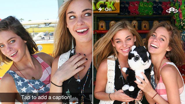 PHOTO: Snapchats new Snapkidz feature disables the social features within the app, allowing kids to just add text and doodles to their photos.