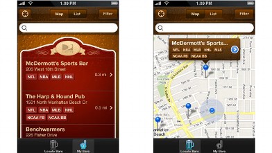 PHOTO: Sportsbar Finder App for iPhone.