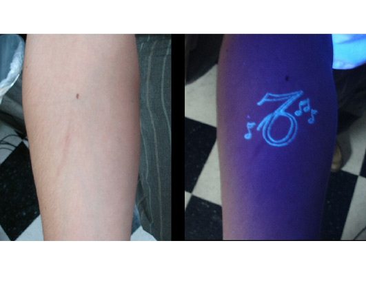 Blacklight Tattoos. "I believe the ink is safe," Richie says.