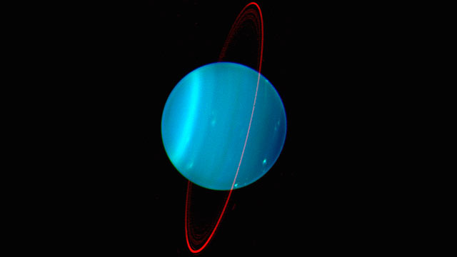 PHOTO: Planet Uranus is seen in this composite image by the Keck II Telescope at near infrared wavelengths.
