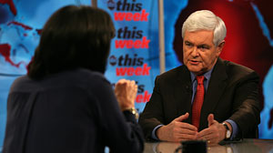 PHOTO Former Speaker of the House Newt Gingrich appears on "This Week with Christiane Amanpour."