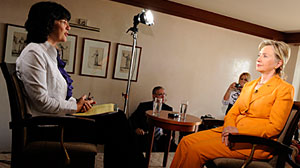 Photo: Christiane Amanpour interviews Hillary Clinton