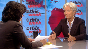 PHOTO French Finance Minister Christine Lagarde appears on "This Week with Christiane Amanpour."