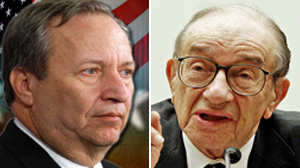 PHOTO Larry Summers, left, and Alan Greenspan are shown in these file photos.