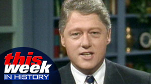 PHOTO Former President Bill Clinton first appears on ?This Week with David Brinkley? on August 18, 1991.