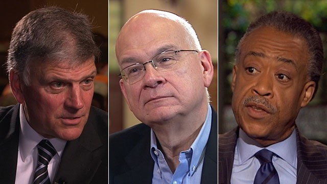 PHOTO: Rev. Franklin Graham, Pastor Tim Keller and Rev. Al Sharpton appear on