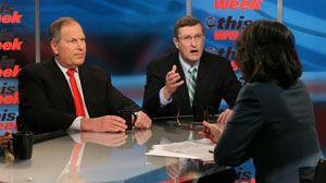 PHOTO: Honeywell International CEO and Sen. Kent Conrad appear on "This Week with Christiane Amanpour."
