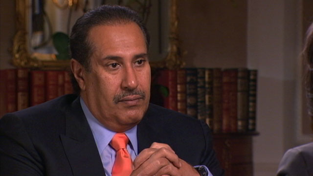 PHOTO Christiane Amanpour interviews the Prime Minister of Qatar, Sheikh Hamad bin al-Thanisim al-Thani.