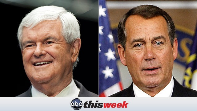 PHOTO: Gingrich and Boehner on This Week