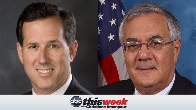 Rick Santorum and Rep Barney Frank on This Week