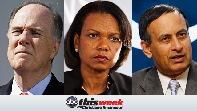 PHOTO: Donilon, Rice and Amb. Husain Haqqani