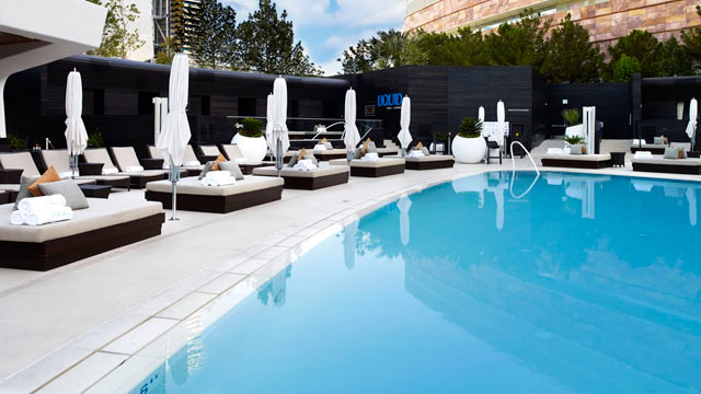PHOTO: Seen here is the Liquid Lounge and Pool located at the Aria Hotel, Las Vegas.