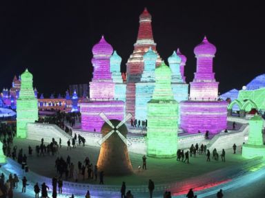 Photos: Massive Ice Sculptures Go on Display at Ice Festival in China