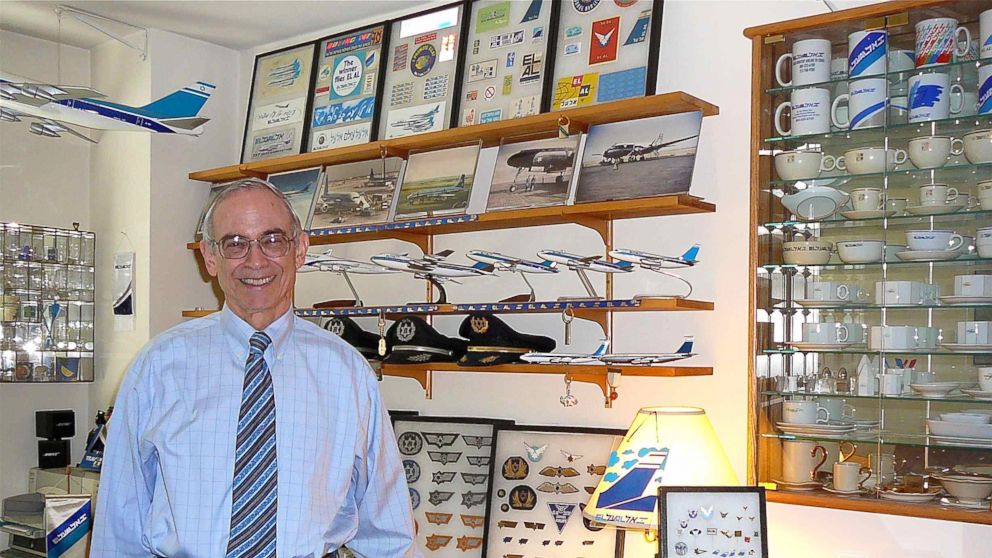 PHOTO: Marvin Goldman holds one of the worlds largest collections of El Al Airline memorabilia