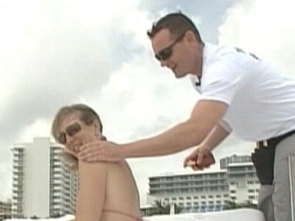 Video: Florida locals apply to be a tanning butler.