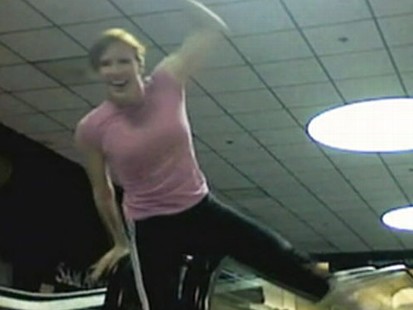 VIDEO: One woman records her overnight antics at an empty airport in Pittsburgh.