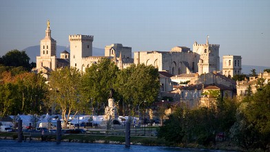 PHOTO: A view of the Palais des Papes listed as World Heritage by UNESCO and Notre Dame des Doms Cathedral, Vaucluse, Avignon, France.