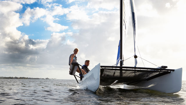 PHOTO: Catamaran sailing has become an extreme sailing sport.