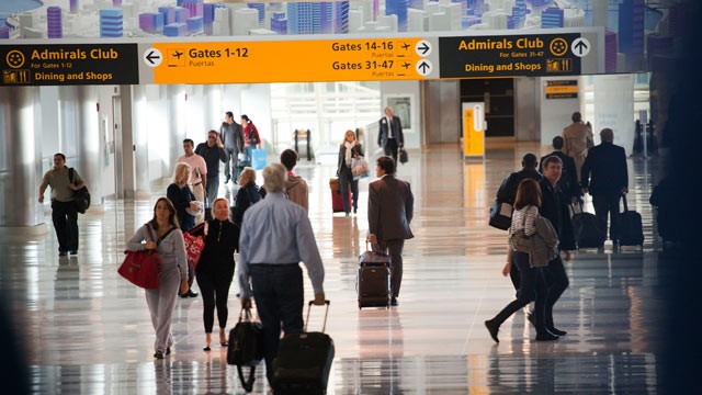 PHOTO: Passengers walk though John F. Kennedy International Airport, October 22, 2010 in the Queens borough of New York City.