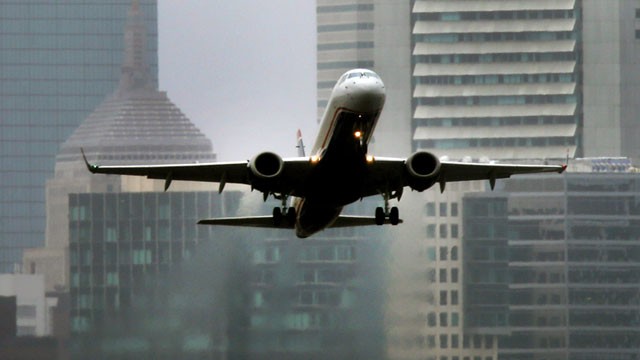 PHOTO: A jet takes off from Logan Airport in Boston, March 6, 2013.