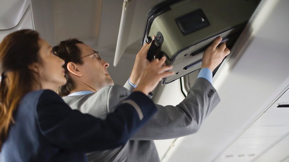 Airline luggage bin over head compartment,