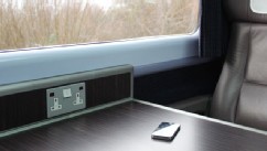 PHOTO: Smart phone on train table.