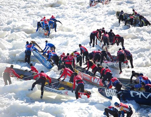 Ice Canoe Races In Quebec
