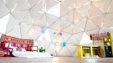 PHOTO: Pictured here, a yurt in residential East Austin, Texas.