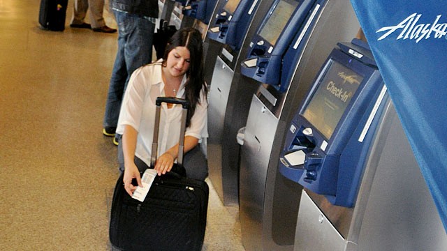 PHOTO: Alaska Airlines' Self Tag Check-In kiosk