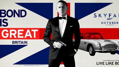 PHOTO: Great Britain's most famous fictional spy might criss-cross the world for his sexy super-secret missions, but the UK claims him as their own -and when Skyfall hit theaters in October the UK went "all in" on their 007 bet with a huge movie-related t