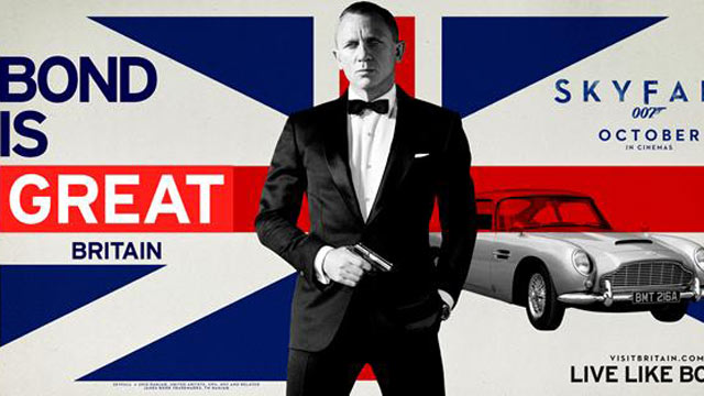 PHOTO: Great Britain's most famous fictional spy might criss-cross the world for his sexy super-secret missions, but the UK claims him as their own -and when Skyfall hit theaters in October the UK went "all in" on their 007 bet with a huge movie-related t