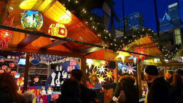 PHOTO: A German-style Christmas market is shown in Chicago.