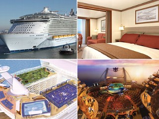 Oasis of the Seas is the world's largest cruise ship and features a giant theater and even a zip line. Top right is Veranda Suite on Silversea Cruises new Silver Spirit.
