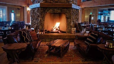 PHOTO: Devil's Thumb Ranch Fireplace