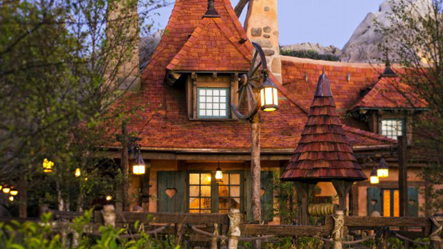 PHOTO: With a winding stone pathway leading the way, guests are invited into Belles childhood home for an inside look into Maurices workshop at Enchanted Tales with Belle.