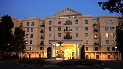 PHOTO: The Hampton Inn Suites South Park is the home of delegates from Pennsylvania during the 2012 Democratic National Convention in Charlotte, N.C.