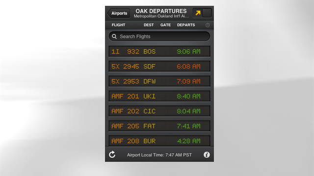 PHOTO: FlightBoard's mobile app