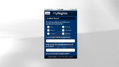 PHOTO: FlyRights' mobile app